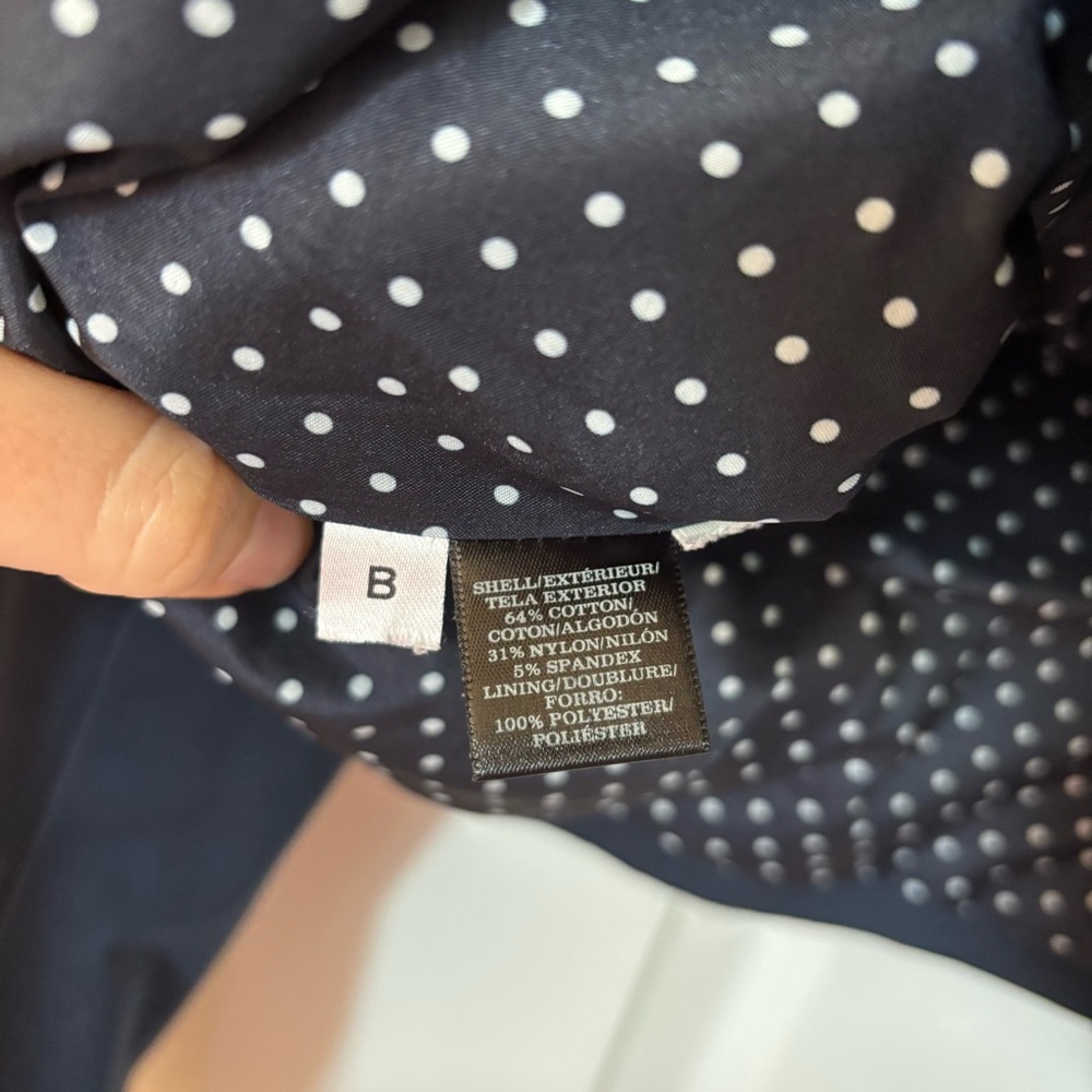 Ann Taylor Navy Blue Double Breasted Blazer Hook Eye Closure 14 Preppy Career - Picture 6 of 8